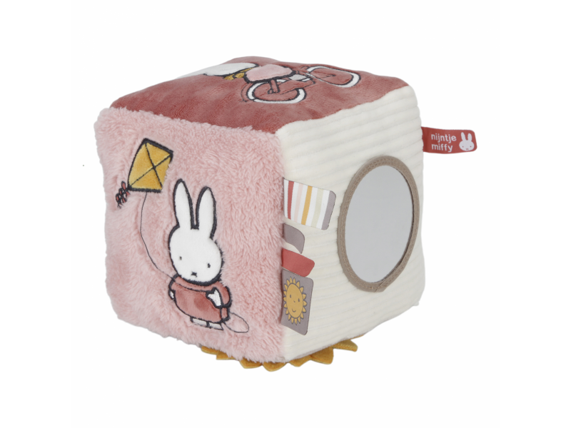 Levně LITTLE DUTCH KOSTKA TEXTILNÍ KRÁLÍČEK MIFFY FLUFFY PINK