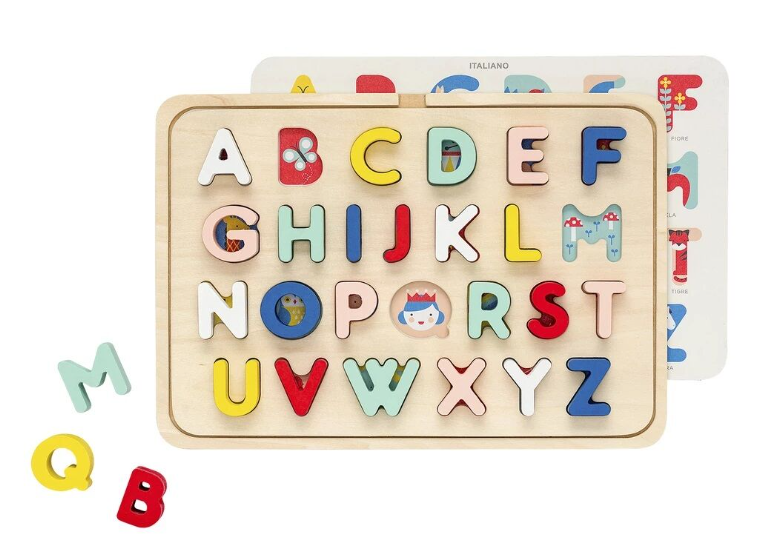 Levně Petit Collage Dřevěné puzzle abeceda