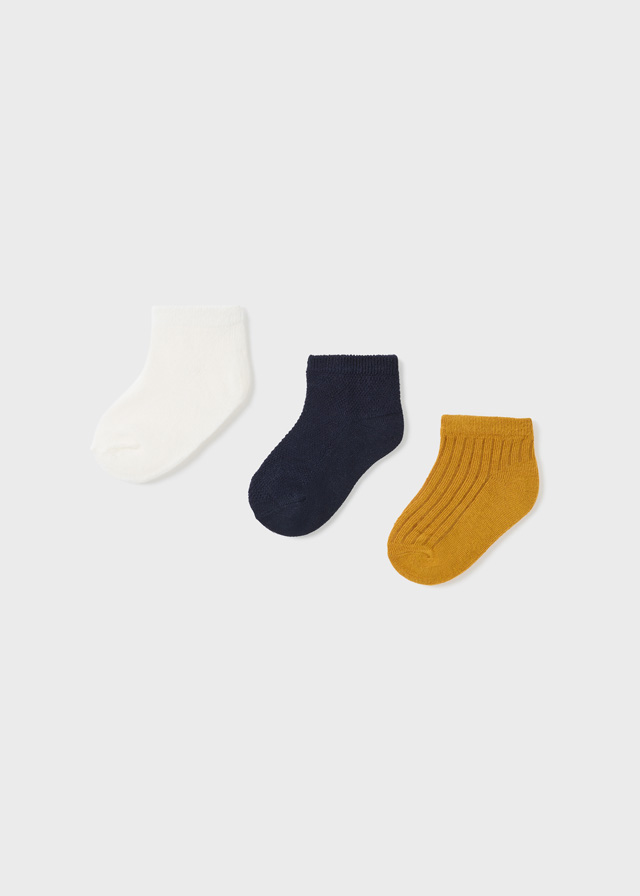 3 pack nízkých jednobarevných ponožek hořčicové BABY Mayoral velikost: 98 (36 měsíců)