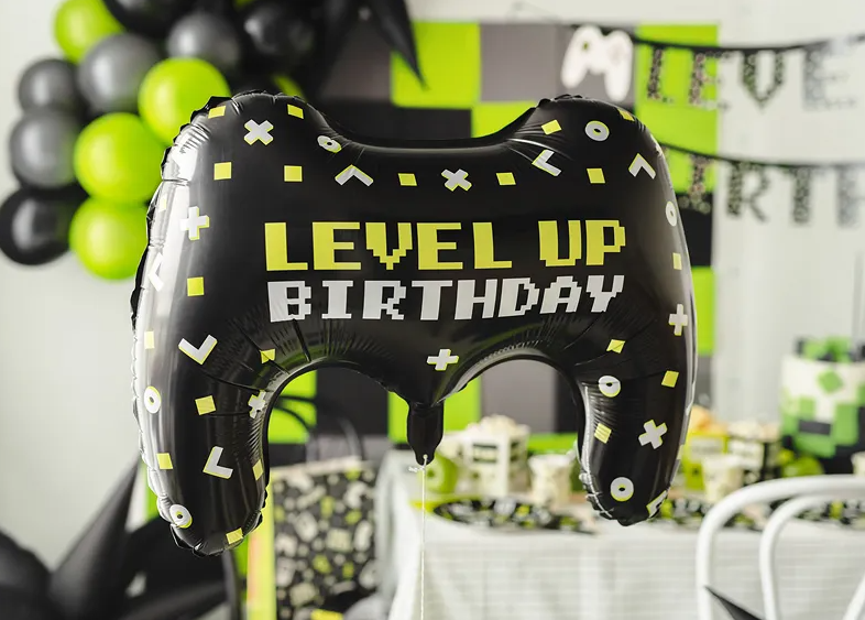 Levně PartyDeco Balónek fóliový Gamepad černý Party Deco