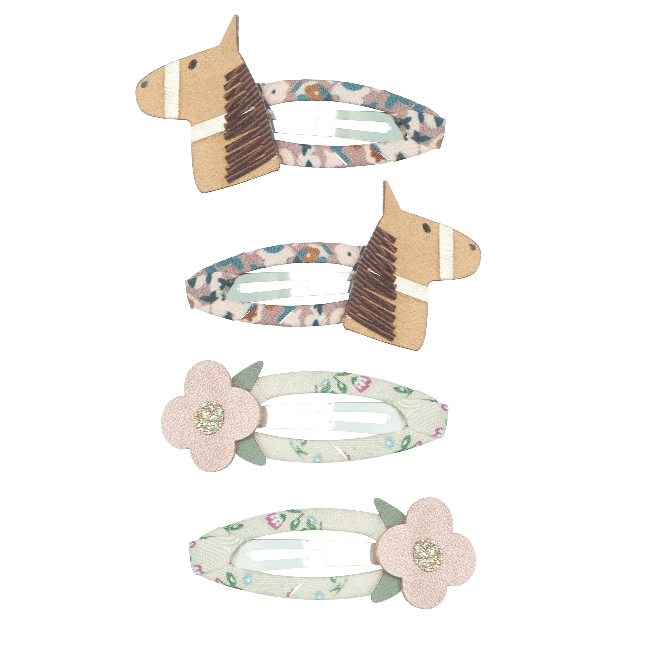 152048 78 HORSE & FLOWER CLIP SET