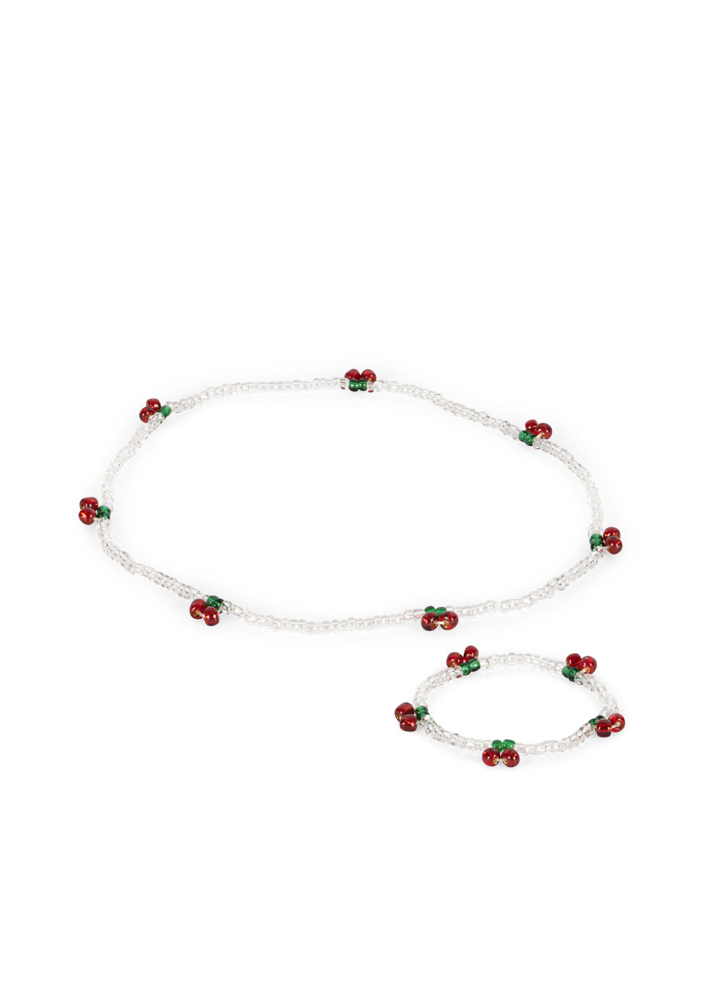 Set perlového náhrdelníku a náramku Red Cherry Konges Slojd Set perlového náhrdelníku a náramku Red Cherry Konges Slojd