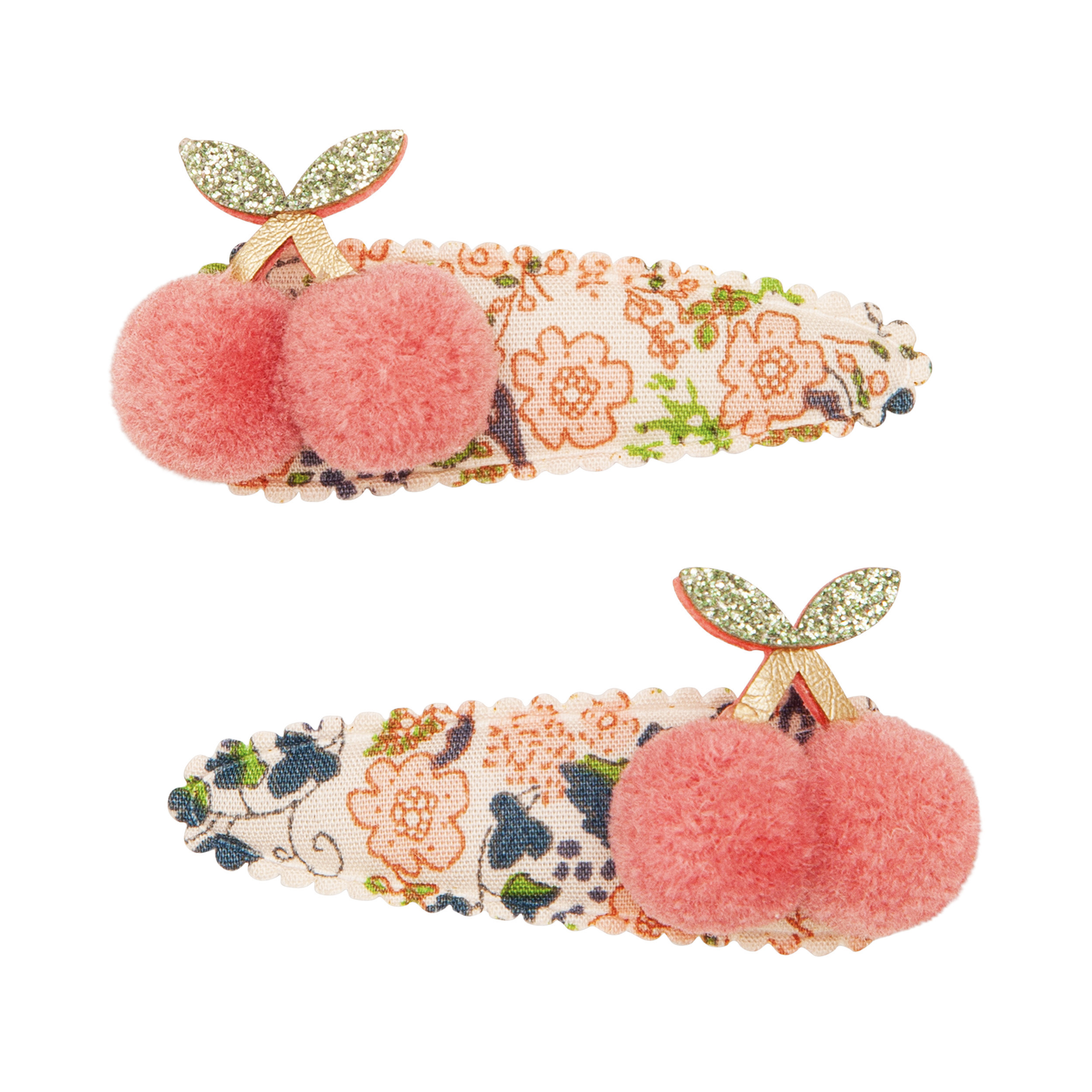 162036 27 FLORAL POM POM CHERRIES CLIPS