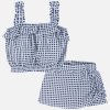 Set crop topu a šortek modrá kostka JUNIOR Mayoral