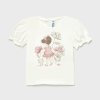 Tričko s krátkým rukávem holčička s květinami bílo-růžové BABY Mayoral