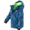 Bunda zimní chlapecká modro-zelená vzor