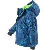 Bunda zimní chlapecká modro-zelená vzor