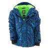 Bunda zimní chlapecká modro-zelená vzor