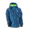 Bunda zimní chlapecká modro-zelená vzor