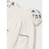 Šaty s nabíranými rukávy výšivky smetanové BABY Mayoral