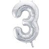 Balónek fóliový čísla 0-9 stříbrný 100cm Party Deco