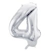 Balónek fóliový čísla 0-9 stříbrný 100cm Party Deco