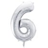 Balónek fóliový čísla 0-9 stříbrný 100cm Party Deco