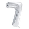 Balónek fóliový čísla 0-9 stříbrný 100cm Party Deco