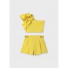 Set topu s volánem a šortek s vyšším pasem žlutý Abel and Lula
