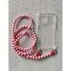 iPhone strap / řetízek na telefon - Baby pink with Red