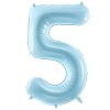 Balónek fóliový čísla 0-9 světle modrého 100 cm Party Deco