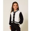 Svetr rozepínací s logem černo-bílý TWINSET Girl