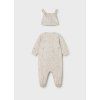 Set overalu a čepičky  Sloníci béžový BABY Mayoral