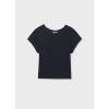 Tričko s krátkým rukávem žebro černé JUNIOR Mayoral