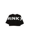 Crop top s krátkým rukávem černý Pinko Up