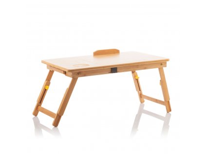 InnovaGoods összecsukható többfunkciós bambusz asztal, 53,5 x 21-27 x 34 cm