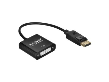 DisplayPort–DVI Adapter Savio CL-91 Fekete 20 cm