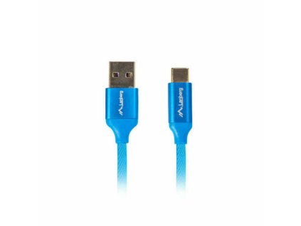 USB A - USB C Kábel Lanberg CA-USBO-22CU-0005-BL Kék Quick Charge 3.0 50 cm