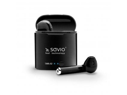 Fejhallagtó Bluetooth Fülessel Savio TWS-02 Fekete Grafit