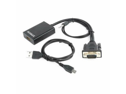HDMI–VGA Audio Adapter GEMBIRD A-VGA-HDMI-01 Fekete