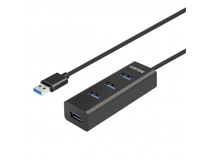 4 Portos USB Hub Unitek Y-3089 Fekete