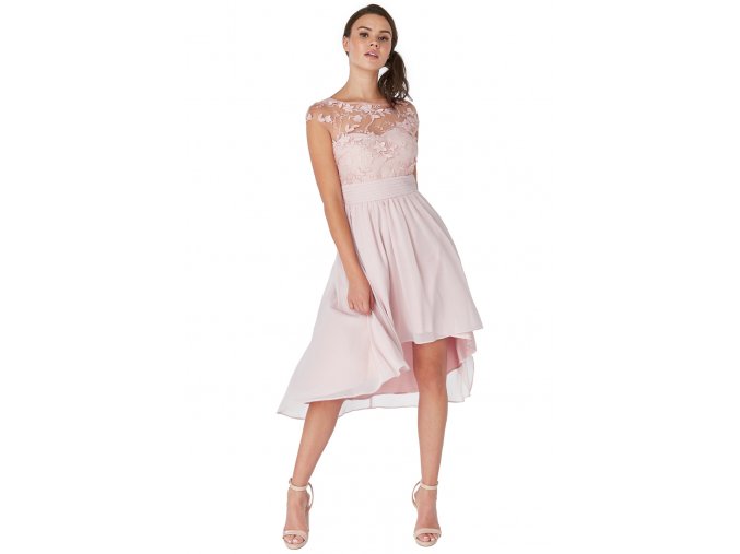 Luxusní společenské šaty pro plnoštíhlé Floretta III světle růžové