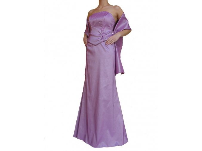 Dynasty luxusní společenské dlouhé šaty Victoria fialové s šálou