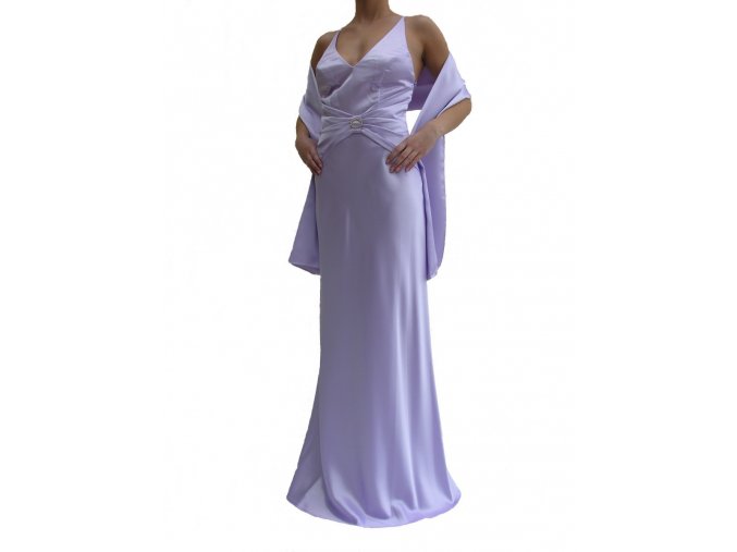 Dynasty luxusní společenské šaty Danette světle fialové s šálou