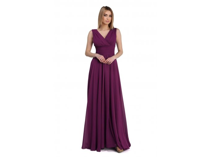 Luxusní společenské šaty Violetta purpurově fialové