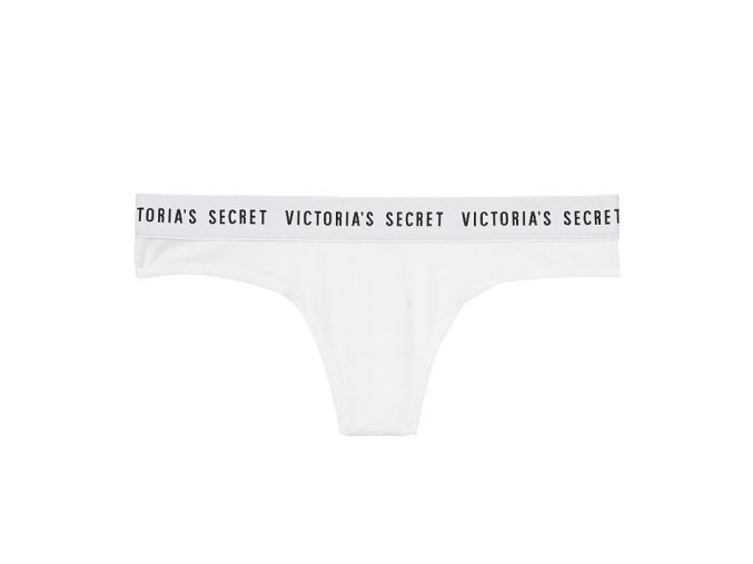 Kalhotky Victoria's Secret Logo Thong bílé