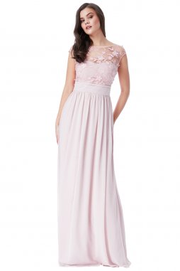 Luxusní společenské šaty Floretta světle růžové