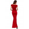 Plesové sametové šaty Doretta červené zezadu