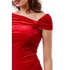 Plesové sametové šaty Doretta červené detail