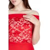 Společenské šaty Gwyn červené s krajkou detail