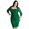 Společenské šaty pro plnoštíhlé Priscilla smaragdově zelené
