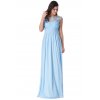 Luxusní společenské šaty Floretta světle modré