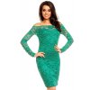Plesové šaty Evelyn smaragdově zelené s krajkou