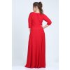 Společenské šaty pro plnoštíhlé Feliciana červené dlouhé zezadu