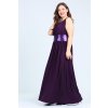 Společenské šaty pro plnoštíhlé Olympia fialové dlouhé zboku 2