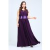 Společenské šaty pro plnoštíhlé Olympia fialové dlouhé