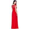 Luxusní společenské šaty Floretta červené zezadu
