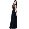 Luxusní společenské šaty Floretta černé zezadu
