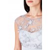Luxusní společenské šaty pro plnoštíhlé Floretta světle šedé detail