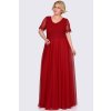 Společenské šaty pro plnoštíhlé Estrella červené dlouhé 2